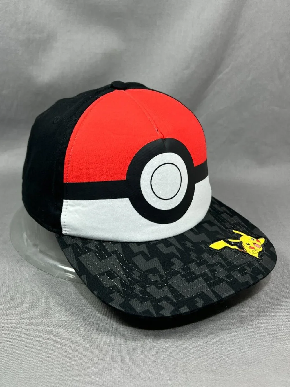 Bioworld Pokemon Pokeball Pikachu Snapback Hat Black Adjustable Youth Kids Cap